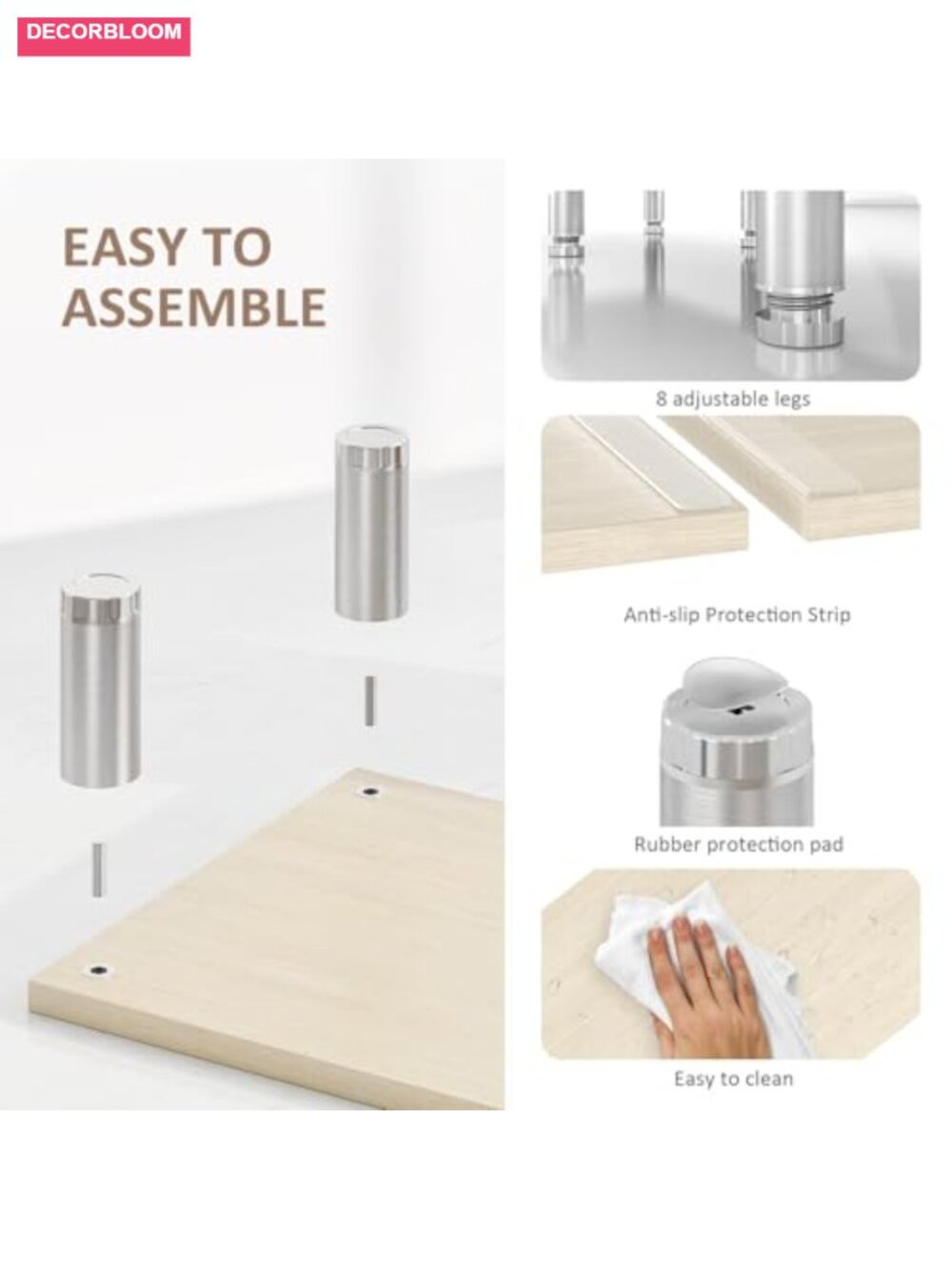 Adjustable Wooden Dual Monitor Riser Stand with Storage, Height & Angle - Picture 5 of 5